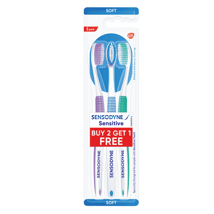 Sensodyne Sensitive Toothbrush With Soft Rounded Bristles (Buy 2 Get 1)